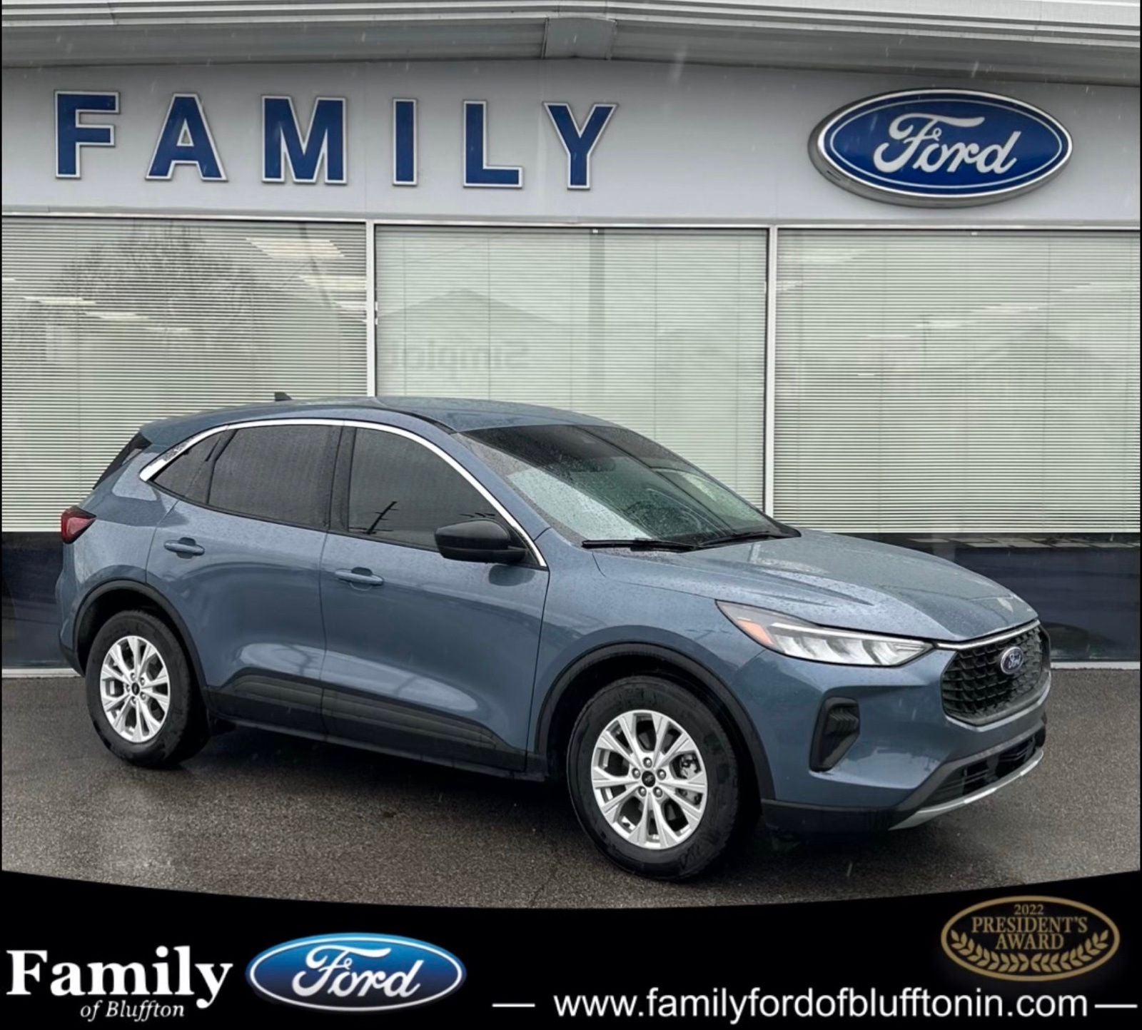 2023 Ford Escape Active in Vapor Blue — front three-quarter view