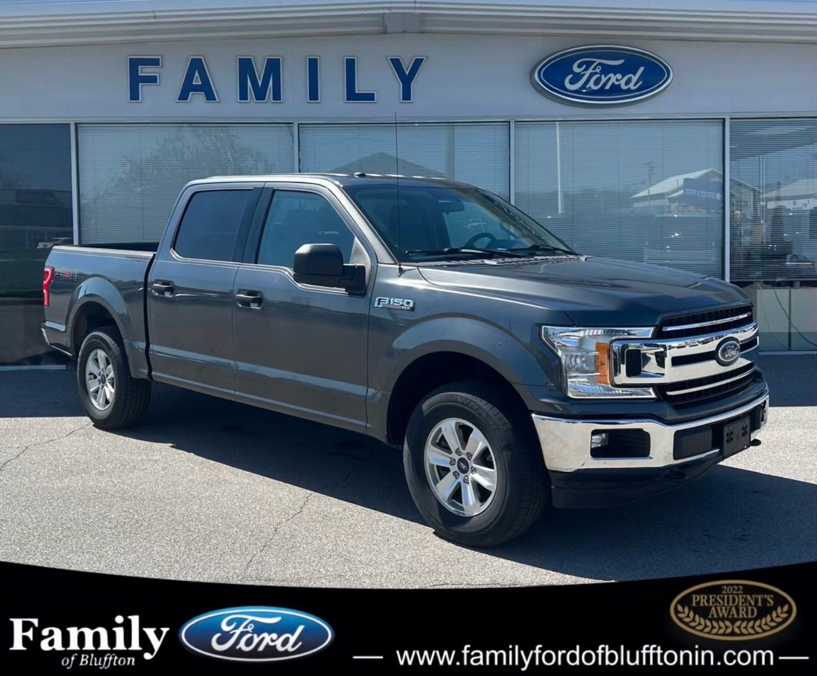 2018 Ford F-150 XLT in Magnetic — front three-quarter view