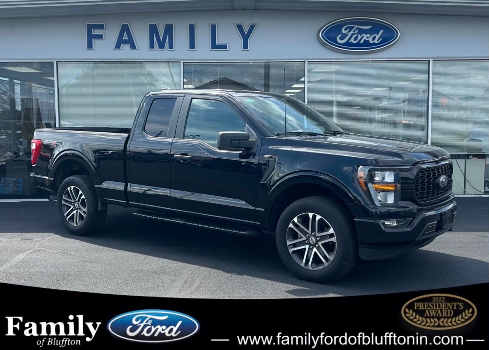 2023 Ford F-150 XL in Black Metallic — front three-quarter view