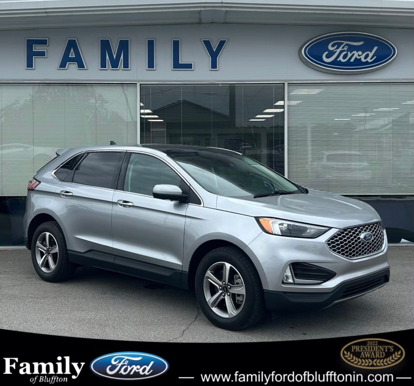 2024 Ford Edge SEL in Silver Metallic — front three-quarter view