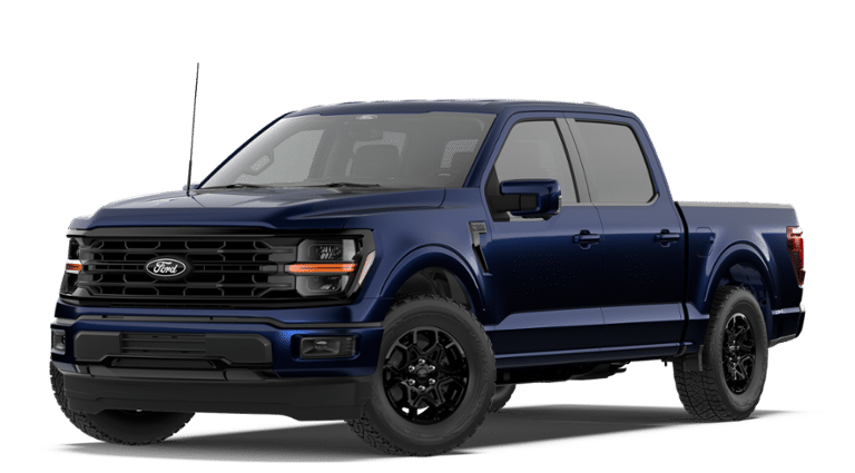 2026 Ford F-150 XLT in Antimatter Blue Metallic — front three-quarter view